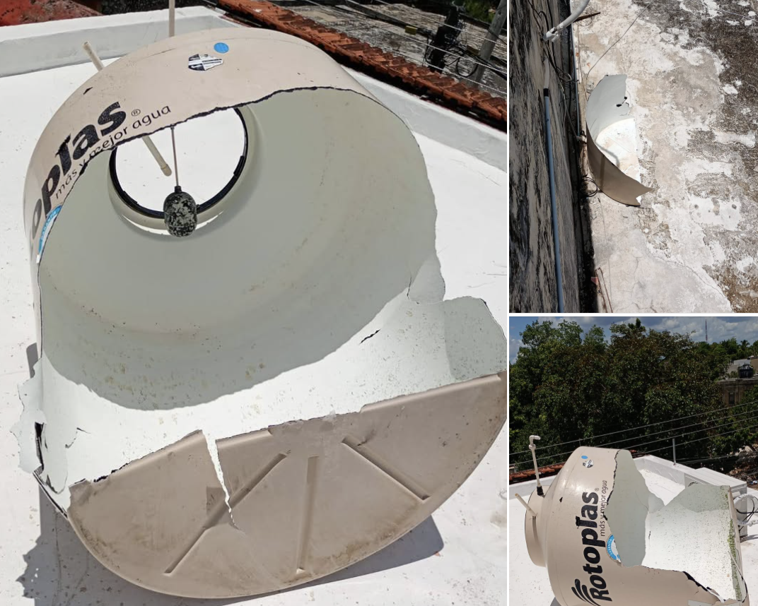 Rayo le rompe el tinaco a una vecina de Valladolid