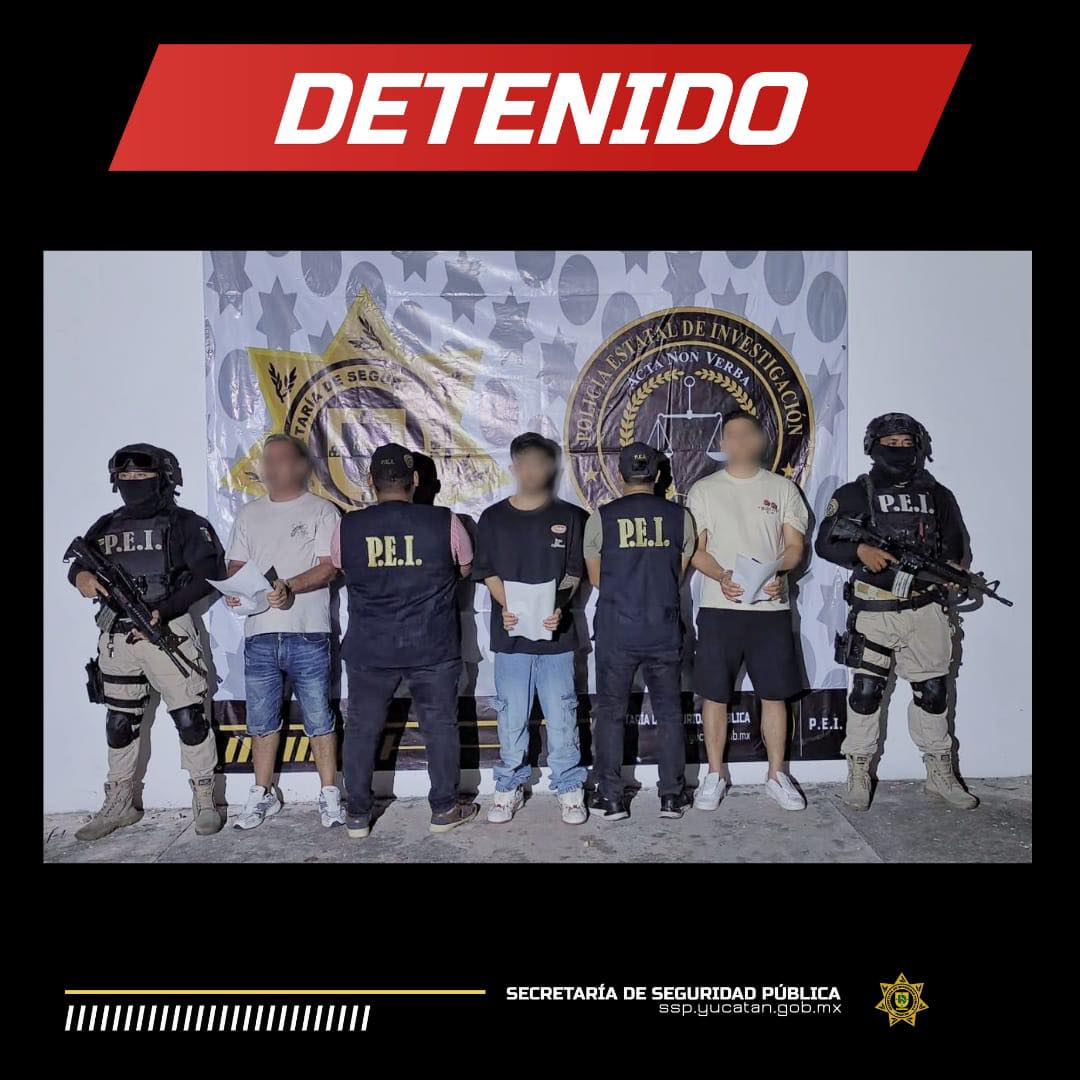 Cubanos detenidos por presunto robo de más de un millón de pesos al norte de Mérida, Yucatán